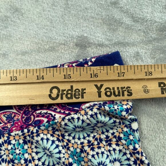 Chico's Skirt Womens 1 Multi-color Tiled Geo Handkerchief Hem Pull-on Casual - Picture 6 of 13